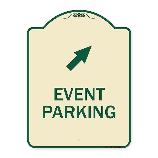 Signmission Event Parking Up Right ArrowHeavy-Gauge Aluminum Architectural Sign, 24" x 18", TG-1824-24081 A-DES-TG-1824-24081 - main